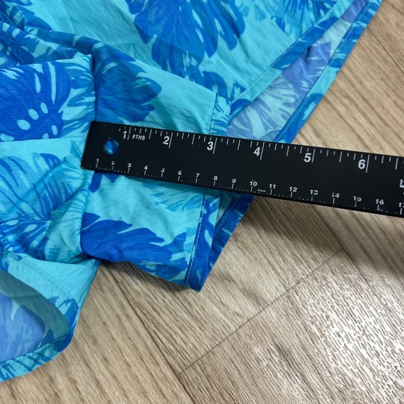 Aerie Board Shorts Womens XL Blue Tropical Monstera Floral Drawstring pool Beac - Picture 4 of 9